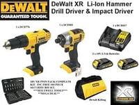 DeWalt XR 18V 1.3Ah Lithium-ion Combi drill & Impact driver 2 batteries DCZ298C2-GB